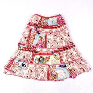Blue Plate Souvenir Map Tiered Skirt PS Pink